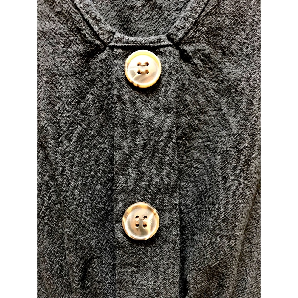 Button-Up Short Sleeve V-Neck Dress - Picture 4 of 4